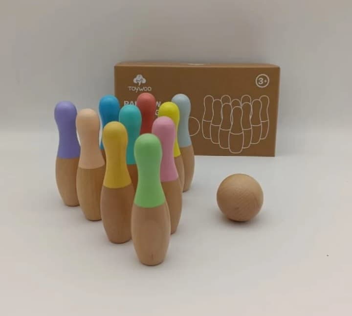 Set de Boliche Infantil de Madera "Rainbow Bowling Set"