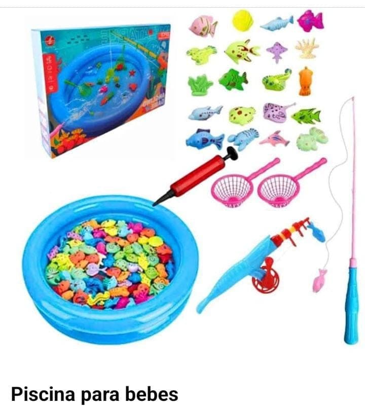 Juego de Pesca y Piscina Inflable 2 en 1 (20 Piezas) 60X60 CM