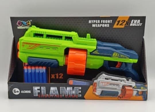 Pistola Blaster de Dardos de Espuma "Burst" (12 Proyectiles)