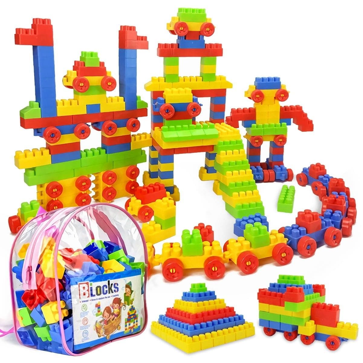 Bolsito con tirantes de Bloques Armables de 100 Piezas tipo Lego