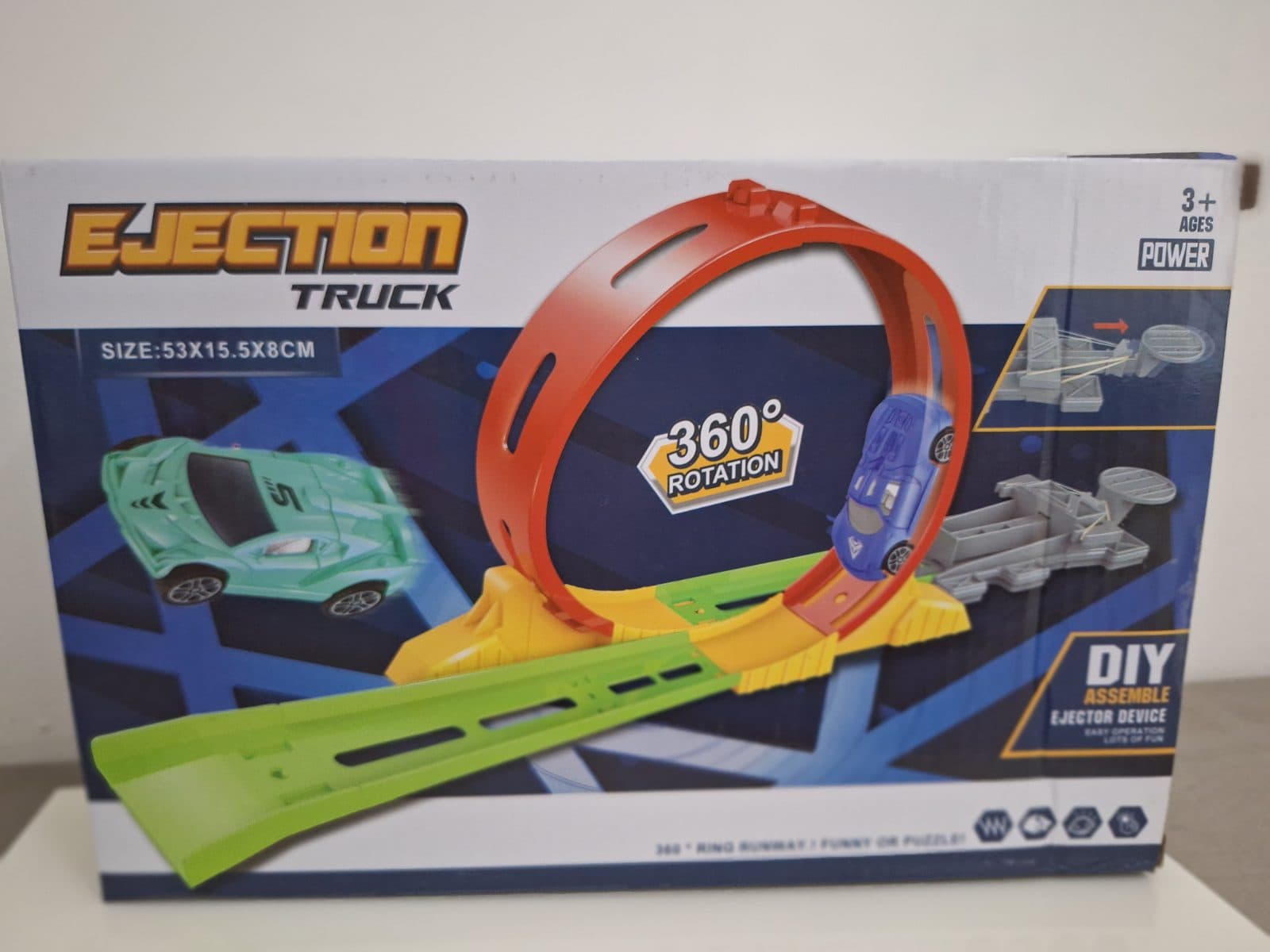 Pista de Carreras con Lanzador y Rulo 360° "Ejection Truck"
