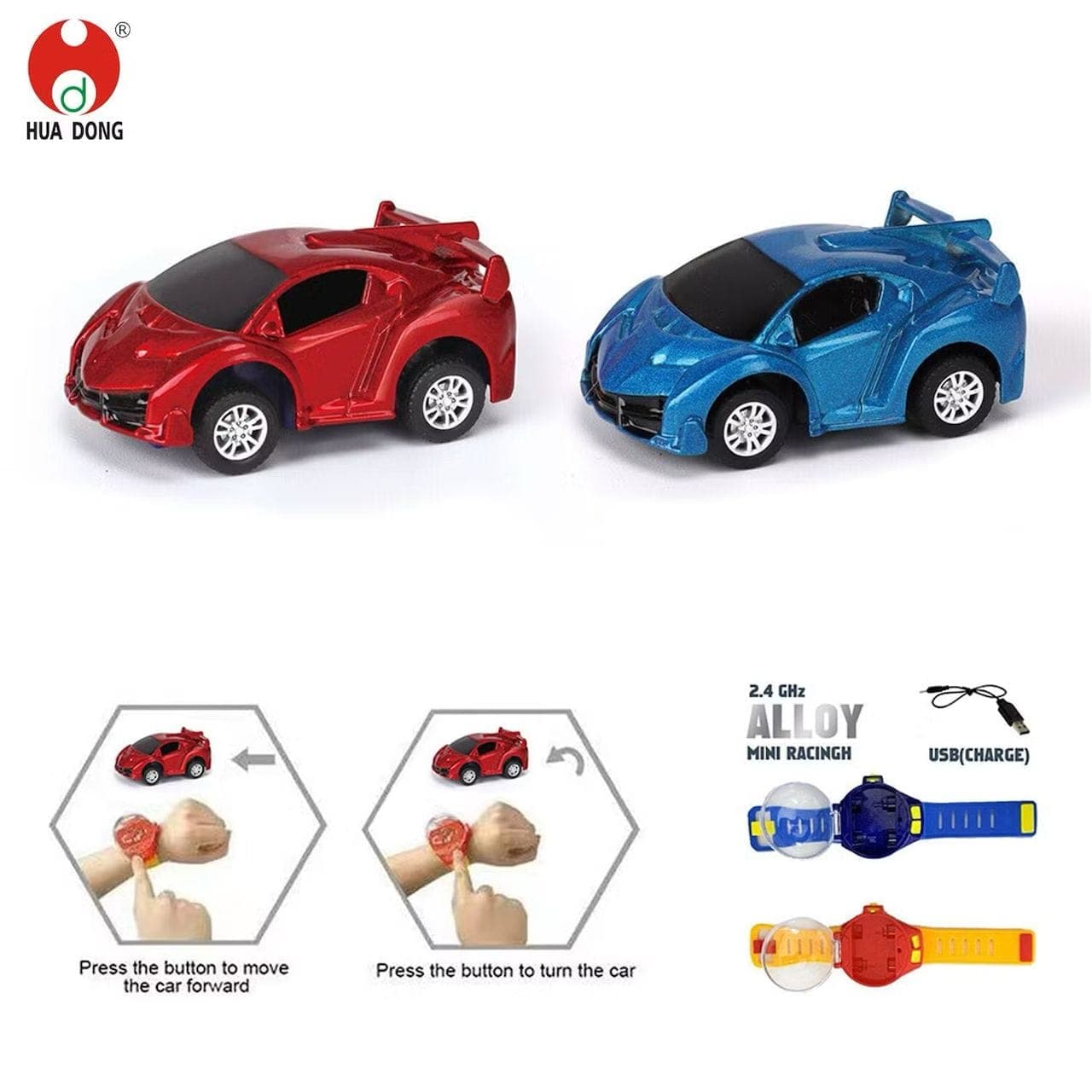 Mini Carro Deportivo a Control Remoto con Reloj (Alloy Mini Racing)